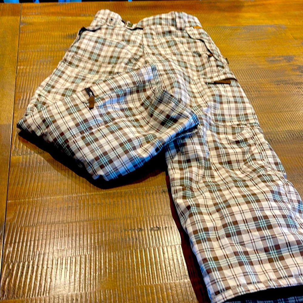 Plaid Burton snow pants kids large